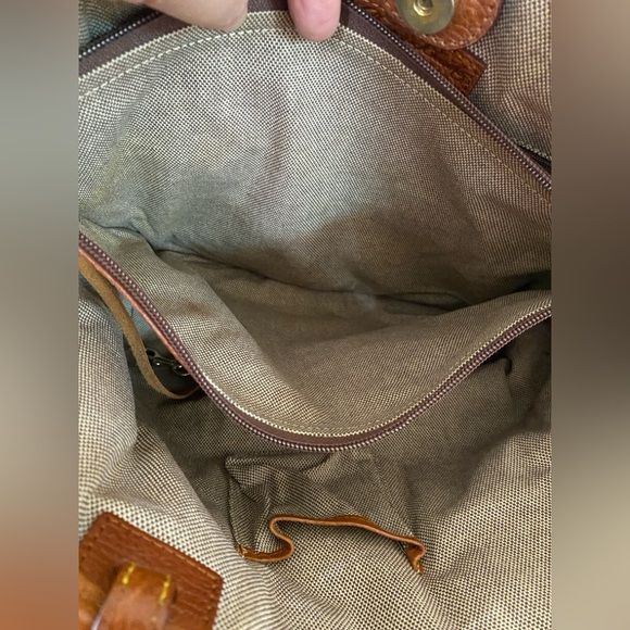 Dooney & Bourke Vintage Classic Black and Brown Suede Leather Tote Bag, Med - Picture 12 of 16